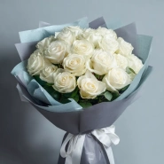 Белые розы &laquo;Снежная акварель&raquo; 0