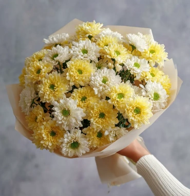 Монобукет из хризантем «Подарок сентября»