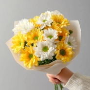 Монобукет из хризантем &laquo;Лучик солнца&raquo; 1