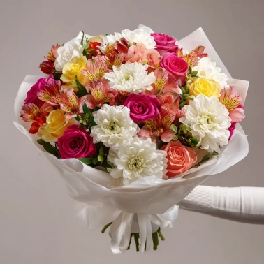 Букет с альстромериями «Взрыв цвета»