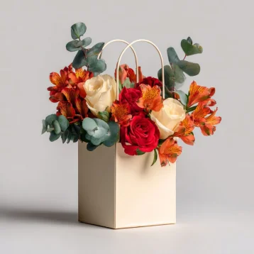 Композиция в сумочке «Городская флористика»